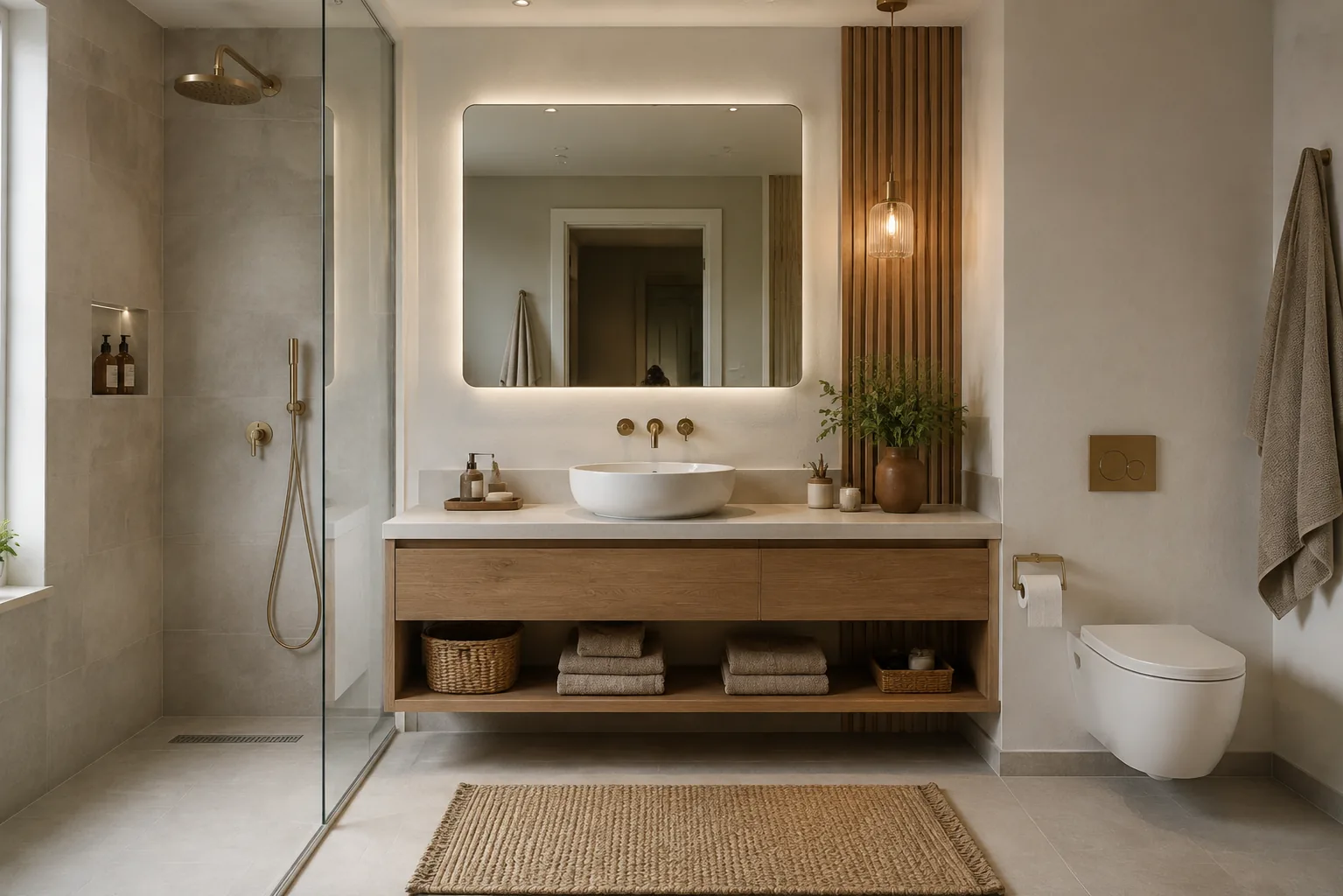 Modern Banyo Dekorasyonu Fikirleri için dekorasyon uygulaması