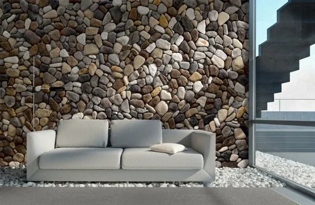 Taş Duvarlı Salon Dekorasyonu için 1. farklı uygulama örneği