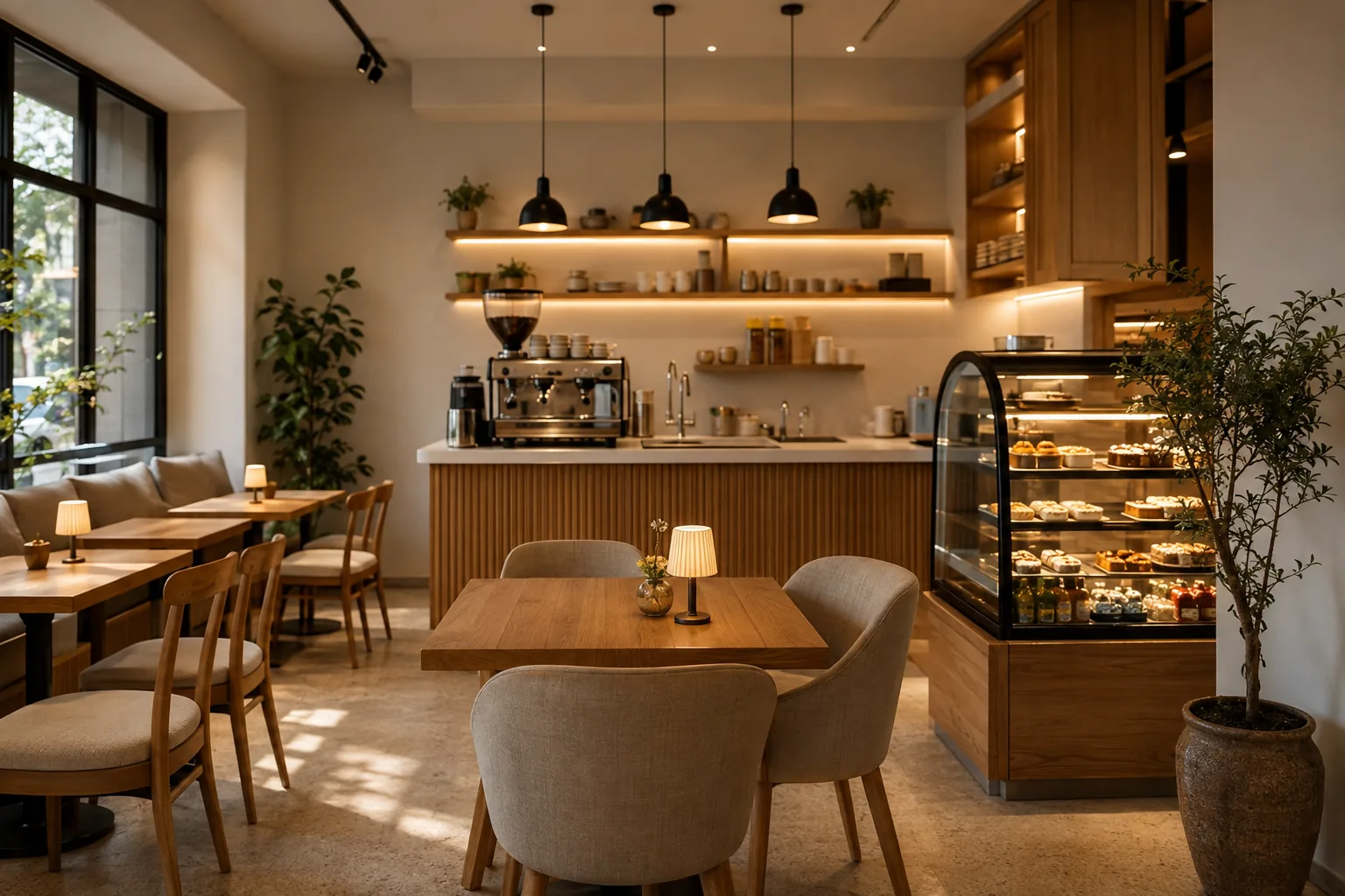 Cafe Aydınlatması ve Atmosfer Tasarımı için dekorasyon uygulaması