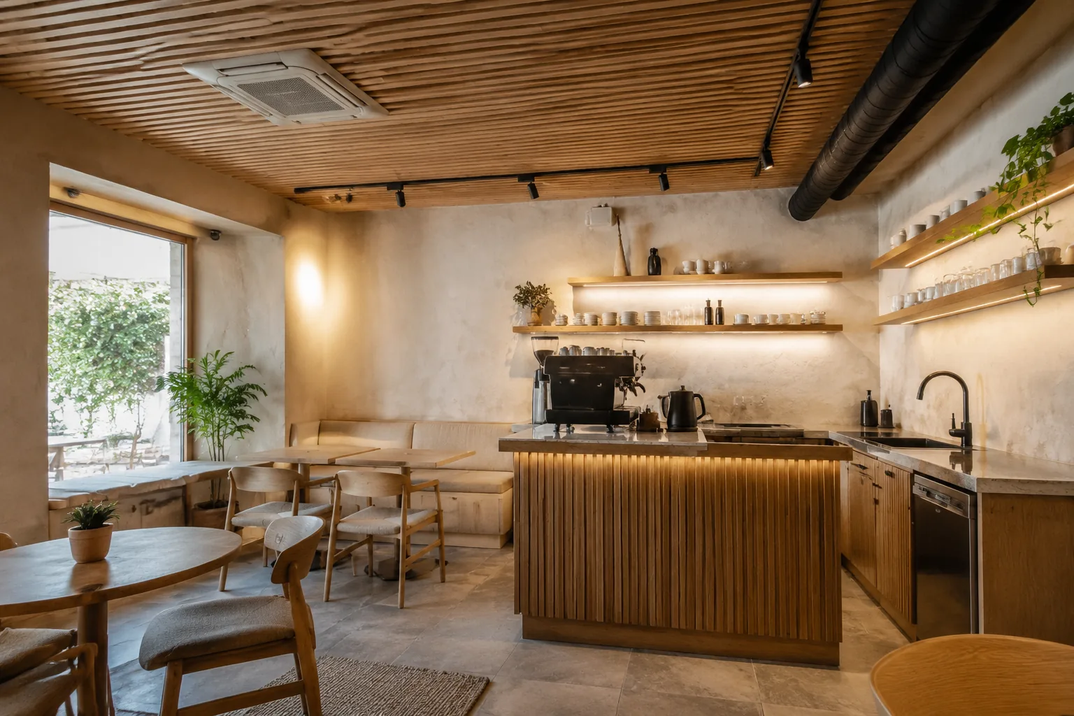Cafe Tavan Dekorasyonu Fikirleri için 1. farklı uygulama örneği