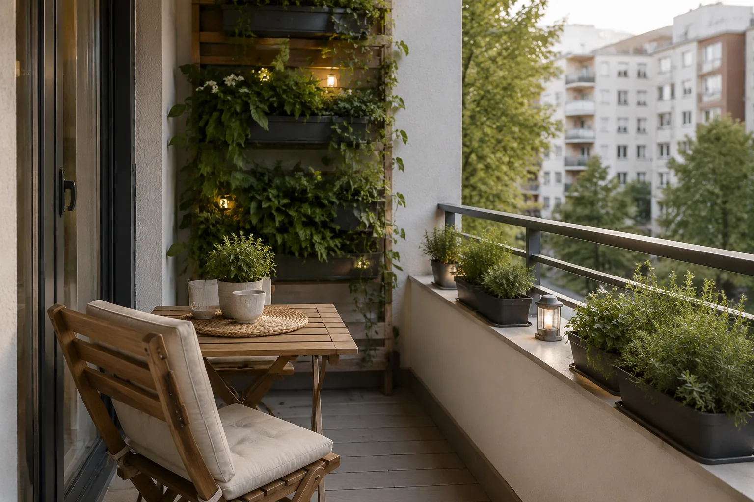 Küçük Balkon Dekorasyonu için 1. farklı uygulama örneği