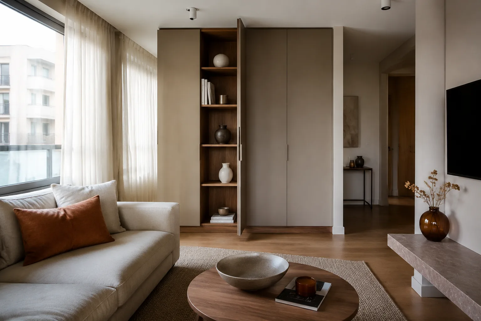 Minimal Salon Dekorasyonu İçin 10 İlke için 1. farklı uygulama örneği